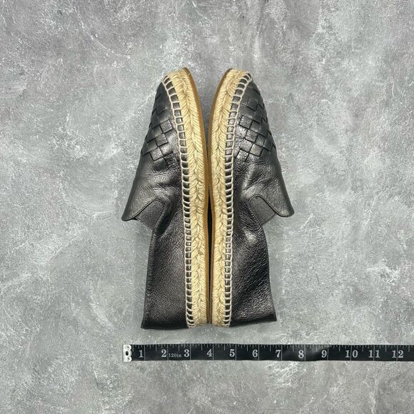 Bottega Veneta Metallic Gray Intrecciato Leather Slip On Espadrille Flats Size 3 - Picture 11 of 13